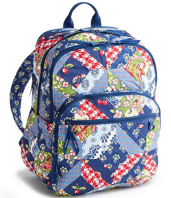 Vera Bradley Large Bancroft Cherry Patchwork Backpack