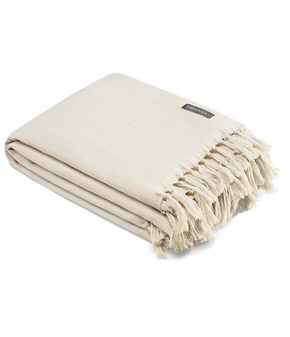 Color:Natural - Image 1 - Twill Fringe Throw