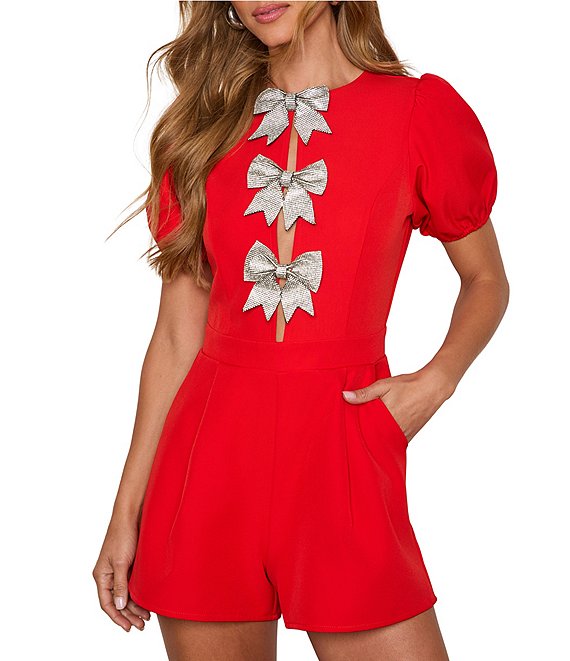 VICI Collection Red Bow Romper