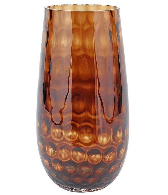 VIETRI Bolla Glass Pebbled Vase, Brown - Image 1