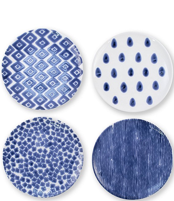 VIETRI Santorini Assorted Salad Plates Set of 4