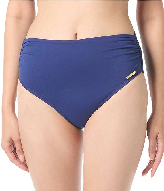 Vince Camuto Sanremo Solids Convertible High Waisted Bikini Swim Bottom, Marine Blue - Image 1