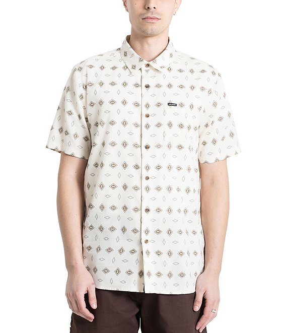 Volcom Trusted Printed Short Sleeve Woven Shirt, White - Image 1