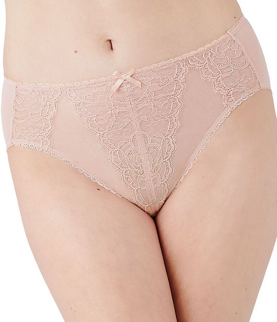 Color:Rose Dust - Image 1 - Retro Chic Hi-Cut Lace Brief Panty
