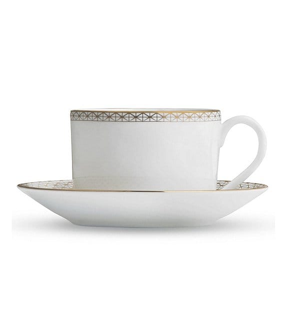 Waterford Lismore Diamond Gold Teacup and Saucer