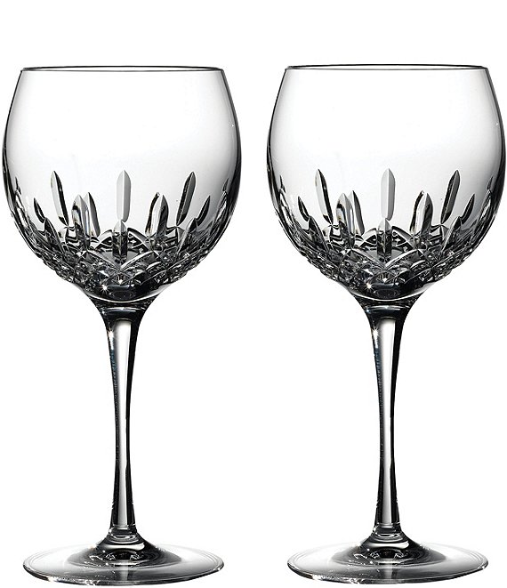 Waterford Lismore Essence Crystal Wine Balloon Pair