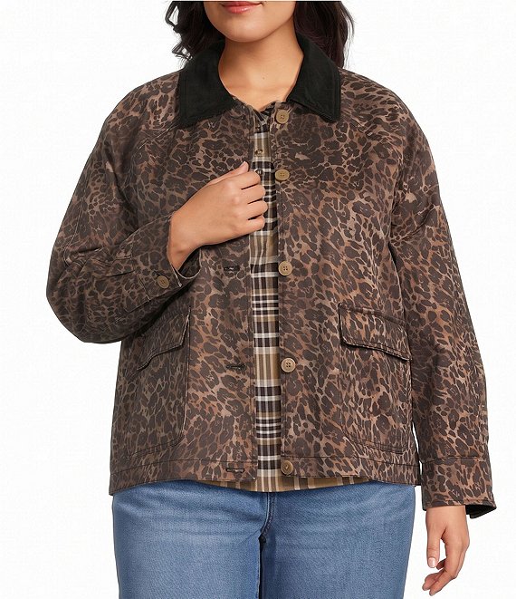 Westbound Plus Size Long Sleeve Button Front Barn Jacket
