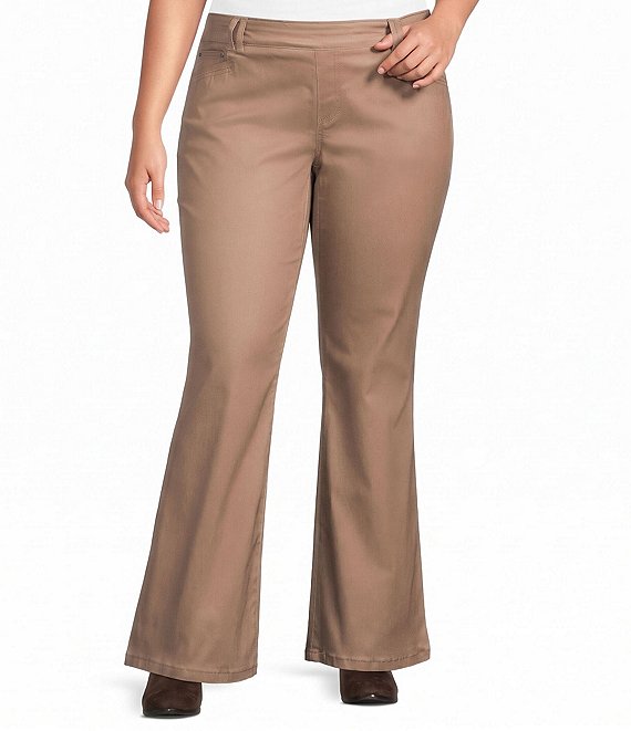 Westbound Plus Size Pull-On Mid Rise Flare Leg Pants