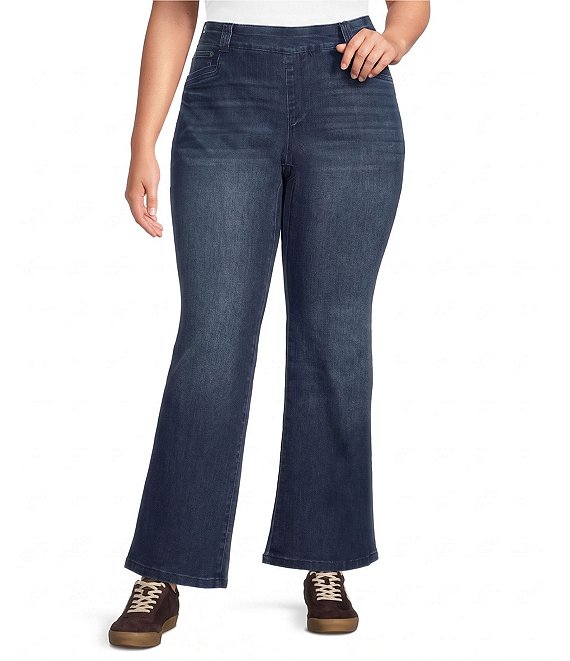 Westbound Plus Size Pull-On Mid Rise Flare Leg Pants