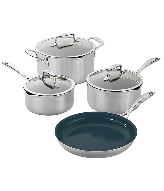 Zwilling Clad CFX 7pc Stainless Steel Ceramic Nonstick Cookware Set