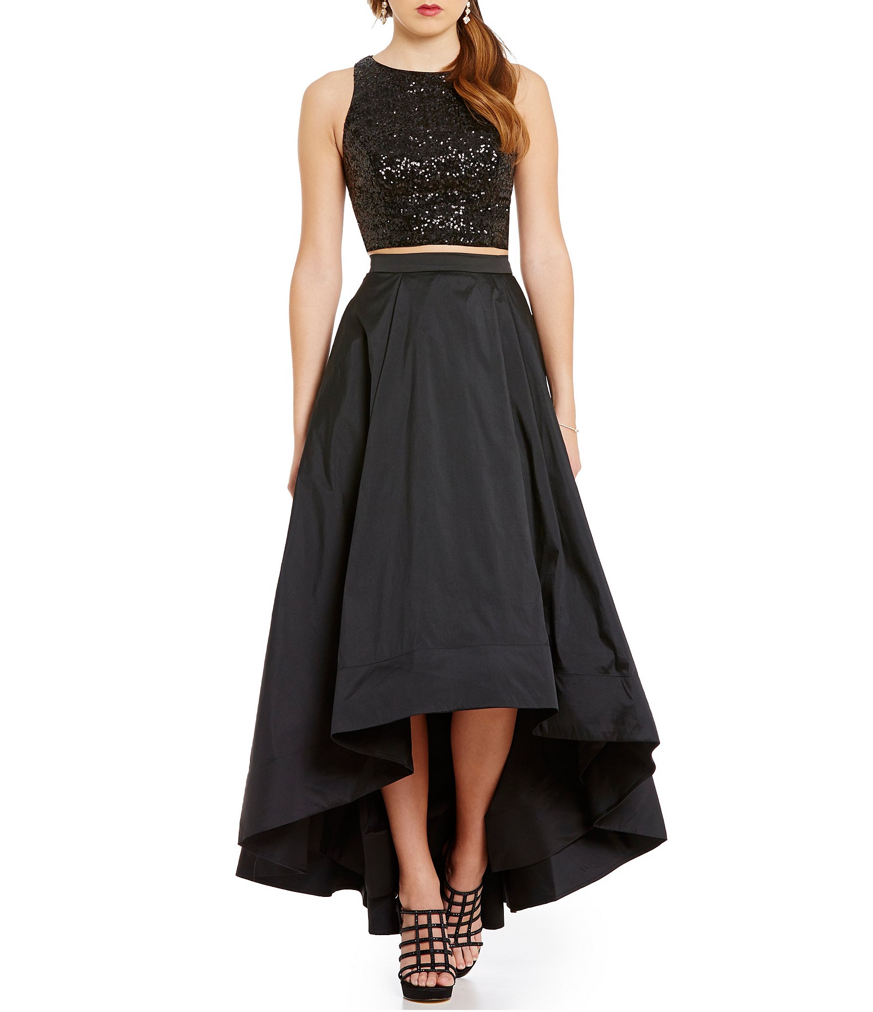 aidan mattox high low gown