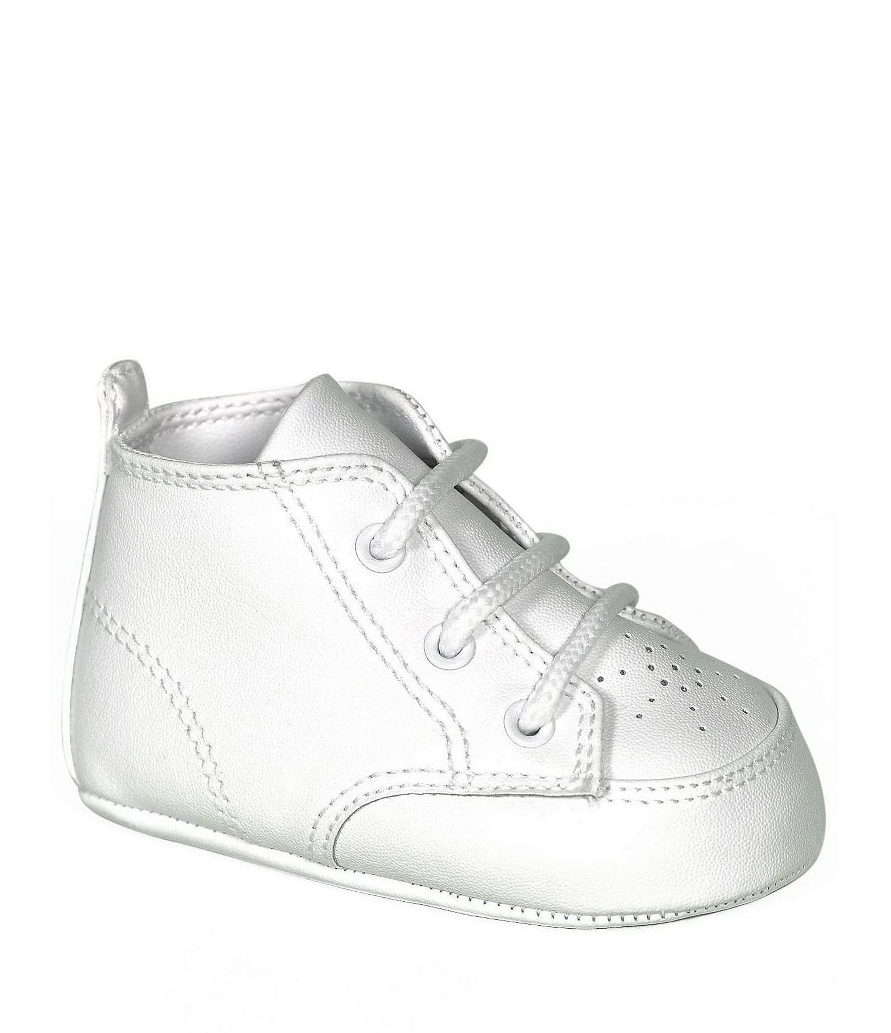 white hard bottom baby shoes