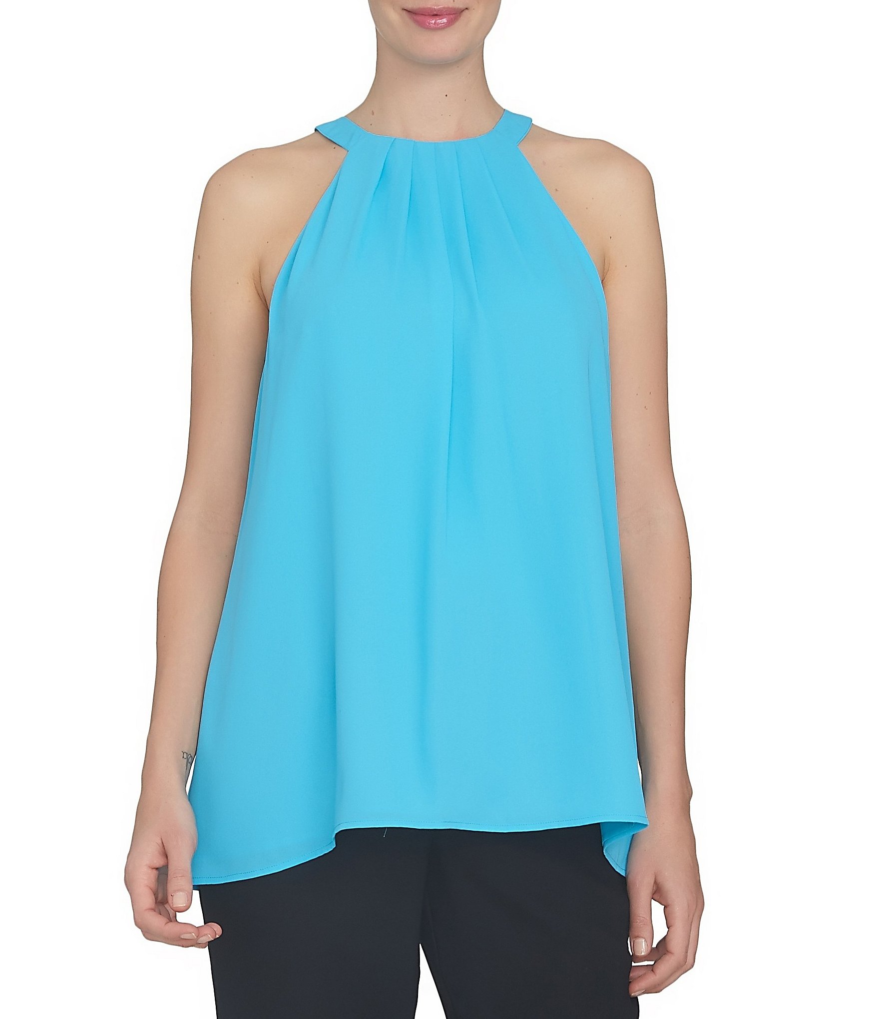 cece pleated crepe halter blouse dillards cece pleated crepe halter blouse dillards