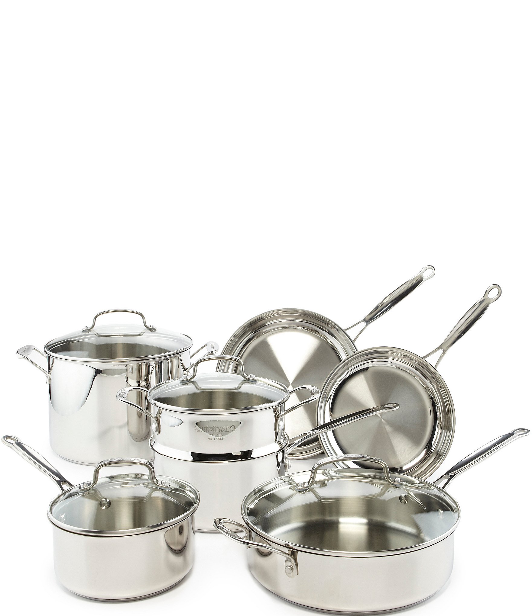 Cuisinart Chef's Classic Stainless Steel 11-Piece Cookware Set | Dillards Cuisinart Stainless Steel Pan Set