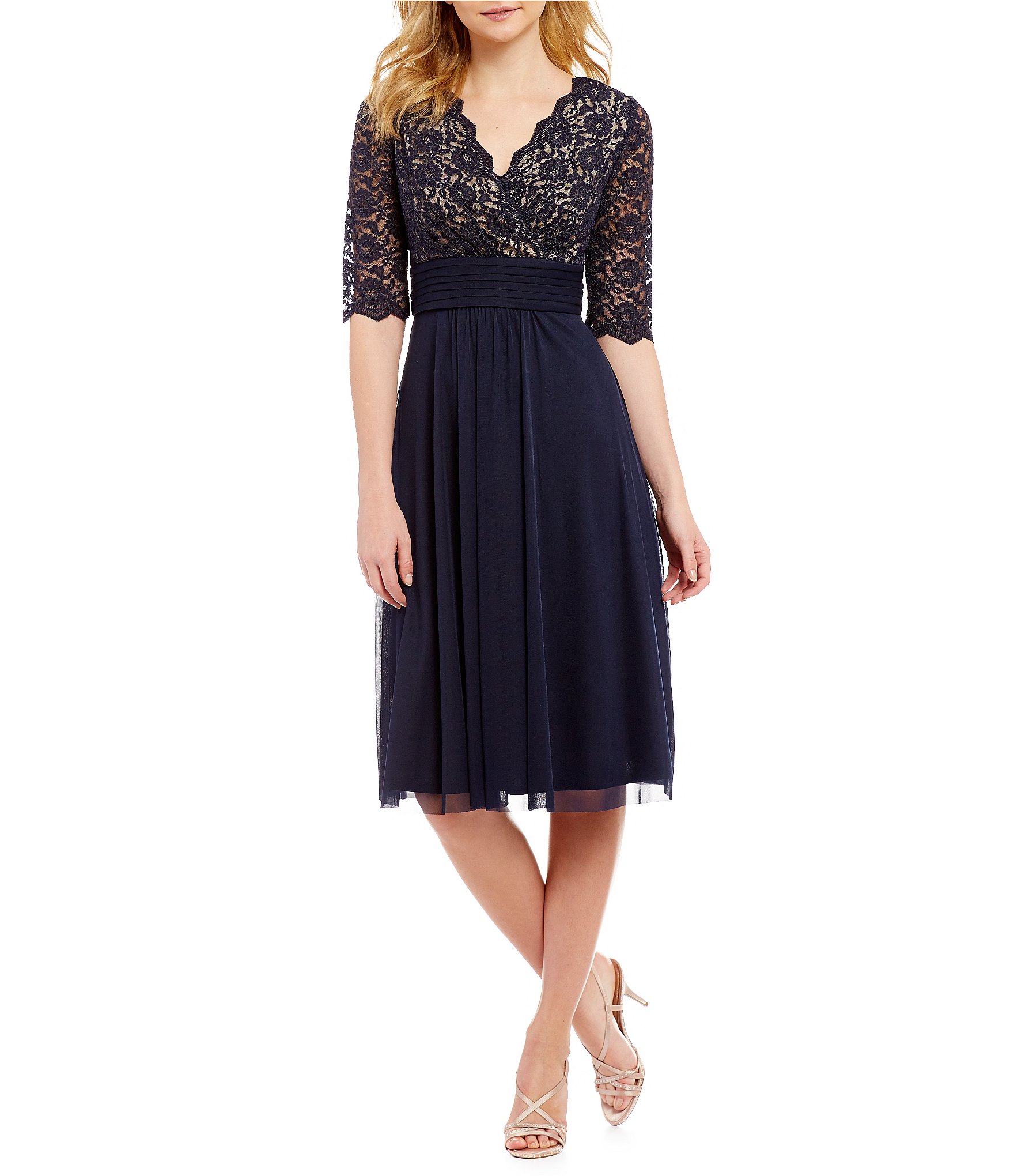 Jessica Howard Petite Surplice Bodice Dress | Dillards