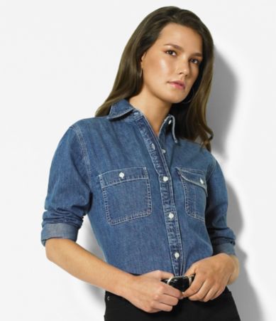 Lauren Jeans Co. Denim Shirt  Dillards 