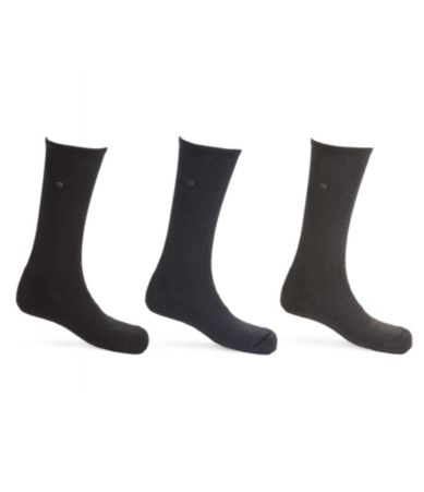 Calvin Klein Cushion-Sole Crew Dress Socks 3-Pack