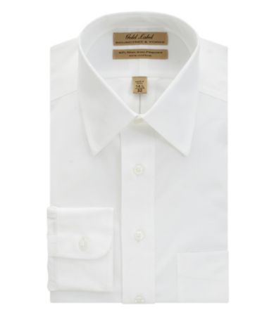 Roundtree & Yorke Gold Label Big & Tall No-Iron Solid Point-Collar Dress Shirt