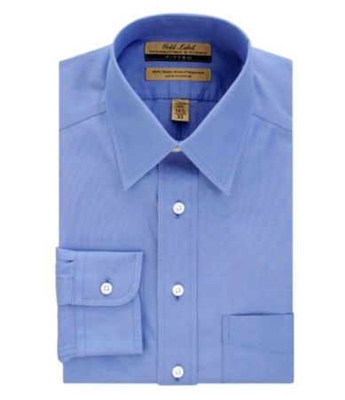 Roundtree & Yorke Gold Label No-Iron Point-Collar Fitted Dress Shirt
