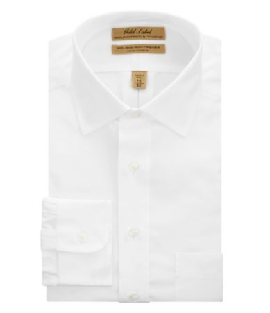 Roundtree & Yorke Gold Label Big & Tall No-Iron Spread-Collar Dress Shirt
