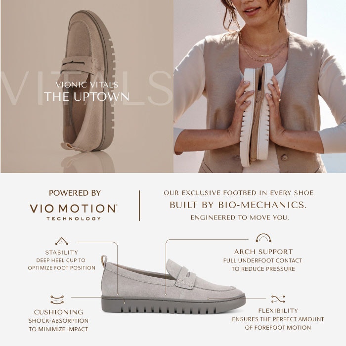 Powered by Vio Motion Technology - Stability, Arch Support, Cushioning, Flexibility