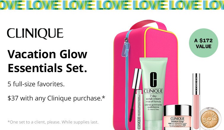 zebra Accumulatie parfum Clinique Vacation Glow Essentials Set $37 with any Clinique Purchase |  Dillard's