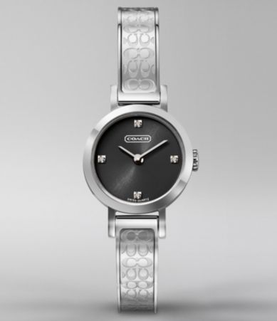 COACH STUDIO ROUND SIGNATURE ETCHED BANGLE WATCH $398.00