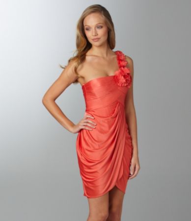 BCBGMAXAZRIA Draped One-Shoulder Cocktail Dress