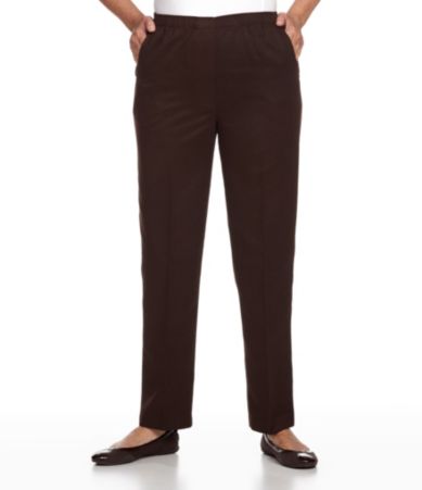 Allison Daley Faux-Fly Straight-Leg Pull-On Pants