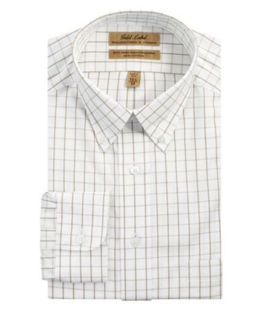 Roundtree & Yorke Gold Label Windowpane Buttondown Collar Dress Shirt 