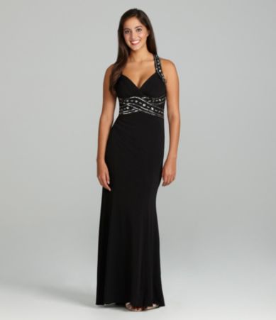 Hailey Logan Beaded Halter Dress