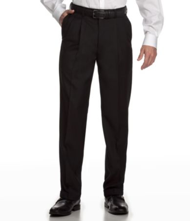 Roundtree & Yorke Pleated Gabardine Twill Dress Pants