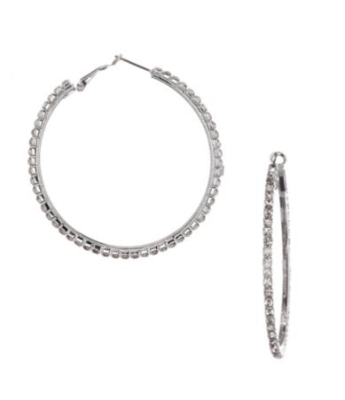 Cezanne Large Crystal Hoop Earrings $24.00