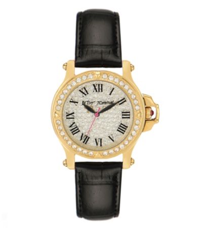 Betsey Johnson Bling Bling Time Pave Dial Black Watch  Dillards 