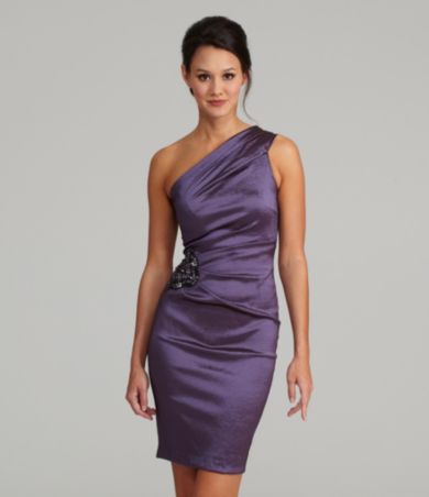 Xscape Ruched One-Shoulder Dress