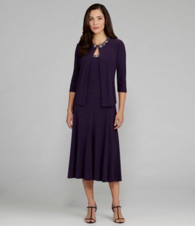 Alex Evenings Petites Beaded Jacket Dress