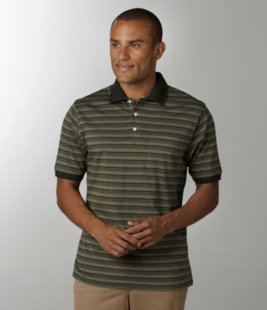 Roundtree & Yorke Stripe Jersey-Knit Pocket Polo Shirt