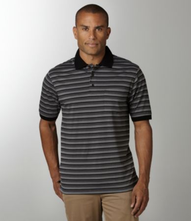 Roundtree & Yorke Stripe Jersey-Knit Pocket Polo Shirt