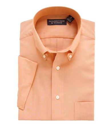 Roundtree & Yorke Easy Care Solid Herringbone Sportshirt