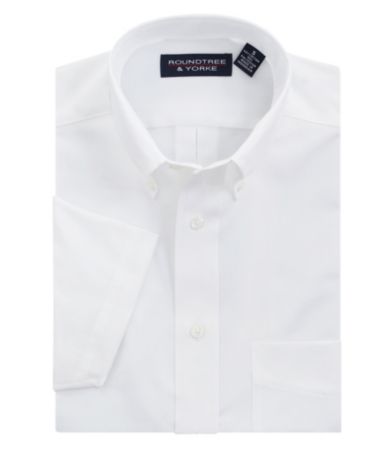 Roundtree & Yorke Easy Care Solid Herringbone Sportshirt