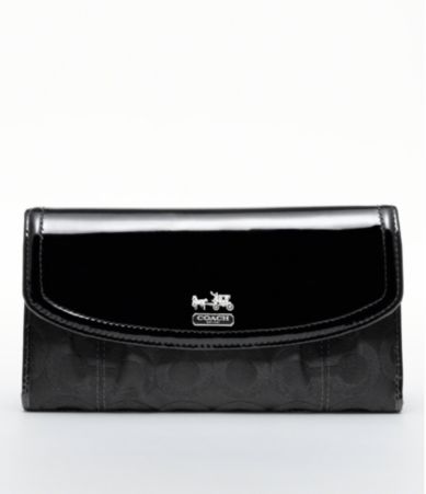 COACH MADISON OP ART SATEEN CHECKBOOK WALLET