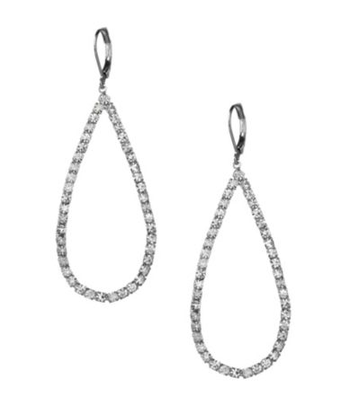 Cezanne Large Crystal Hoop Earrings $24.00