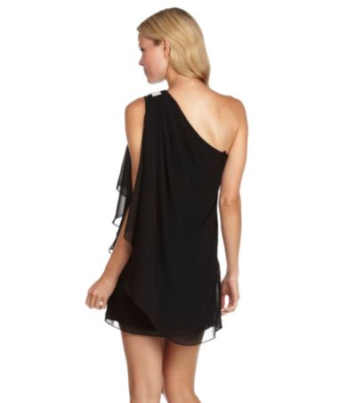 Xscape One-Shoulder Chiffon Dress