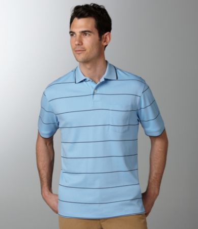 Roundtree & Yorke Luster Soft Printed Stripe Polo Shirt