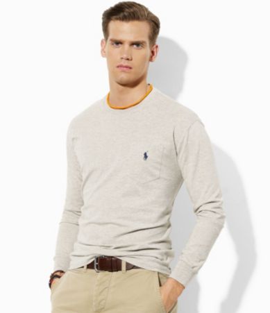 Polo Ralph Lauren Classic-Fit long-Sleeve Crewneck Pocket T-Shirt