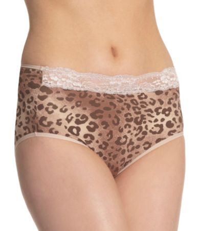 Modern Movement Microfiber Brief with Lace Detail