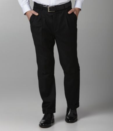 Roundtree & Yorke Solid Pleated Wool Pants
