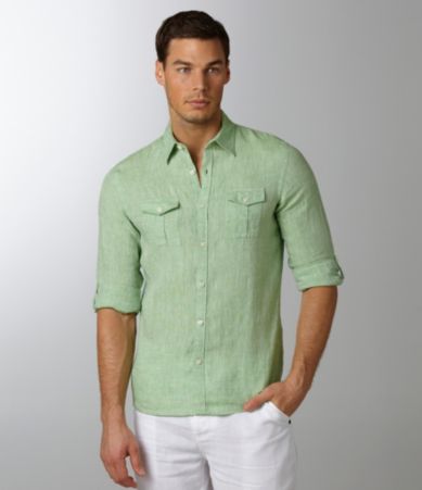 Murano Solid Fitted Linen Shirt
