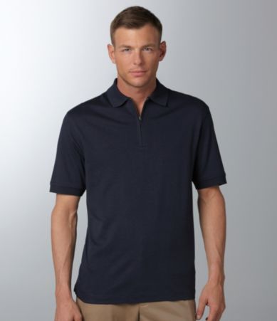 Roundtree & Yorke Luster Soft Solid Supima Interlock Half-Zip Shirt