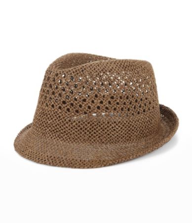 Cremieux Open Weave Straw Fedora Hat
